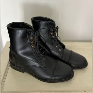 English Riding Boots - leather lace up - 8.5